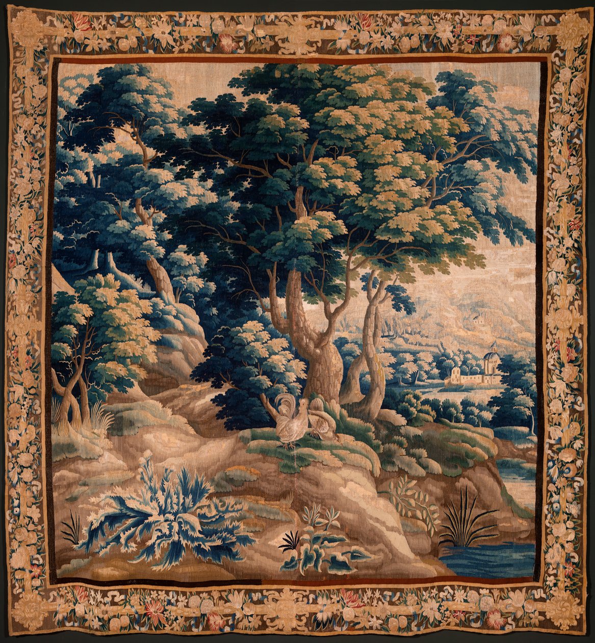flamsk billedvev. Så kalt Verdure. Atelier i Oudenaarde. 332x318 cm. Inv 00021. 1600-tallet. av Flemish School