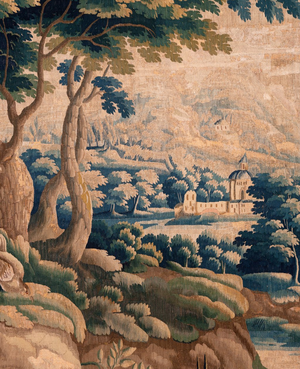 flamsk billedvev. Så kalt Verdure. Atelier i Oudenaarde. 332x318 cm. Inv 00021. 1600-tallet. av Flemish School