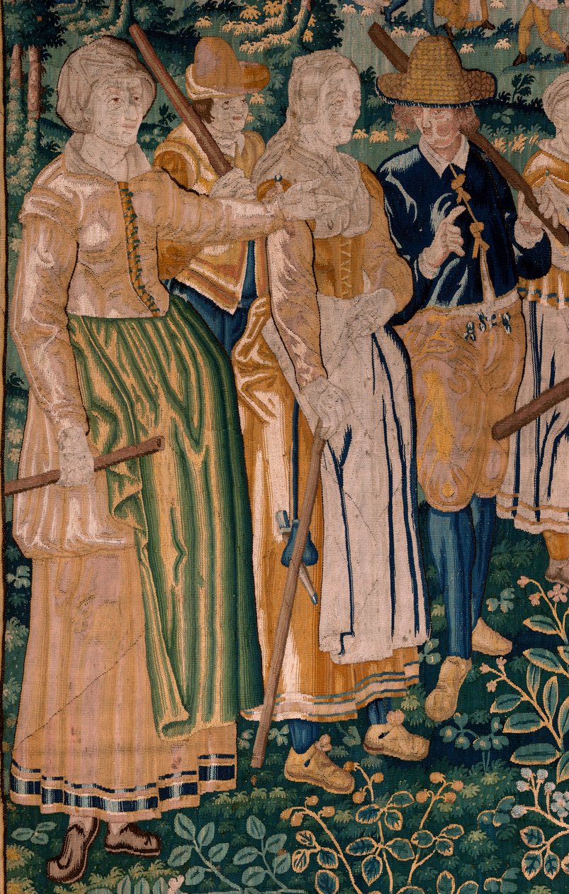 flamsk billedvev. Gåseleken. Studio i Oudenaarde. 341x395 cm. Inv (83058)-7 / 0008. 1600-tallet. av Flemish School