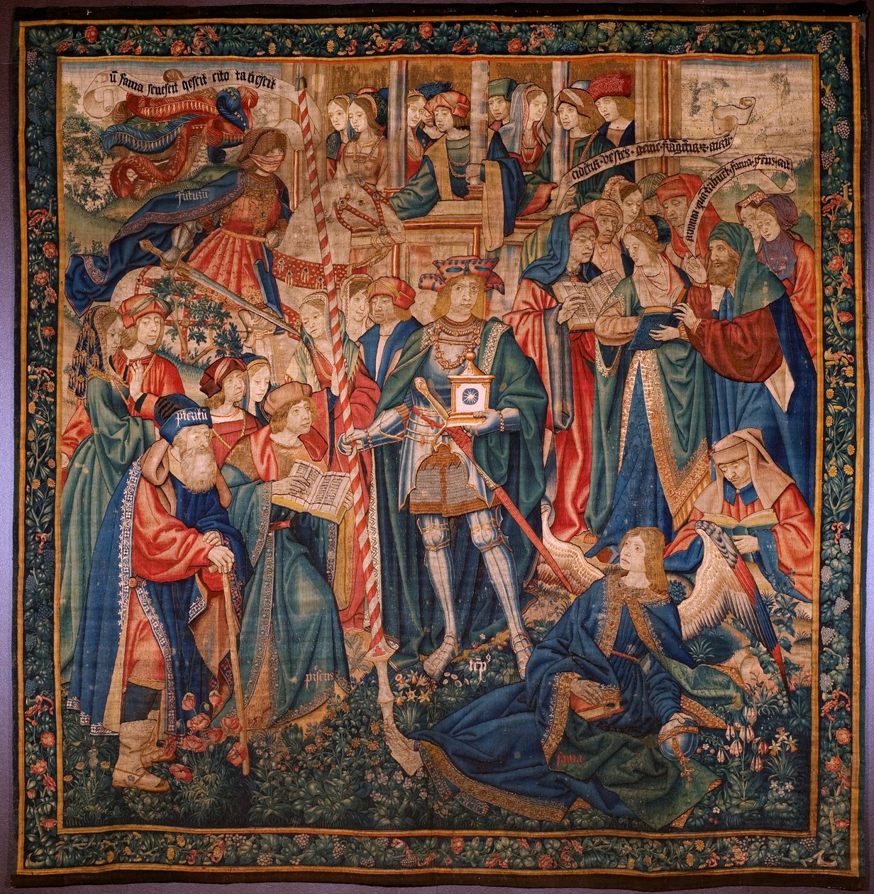 flamsk billedvev. Tidens triumf (De triomf van de Tijd, El triunfo del Tiempo). Ull og silke. 347x342 cm. Privat samling. Ca 1504. av Flemish School