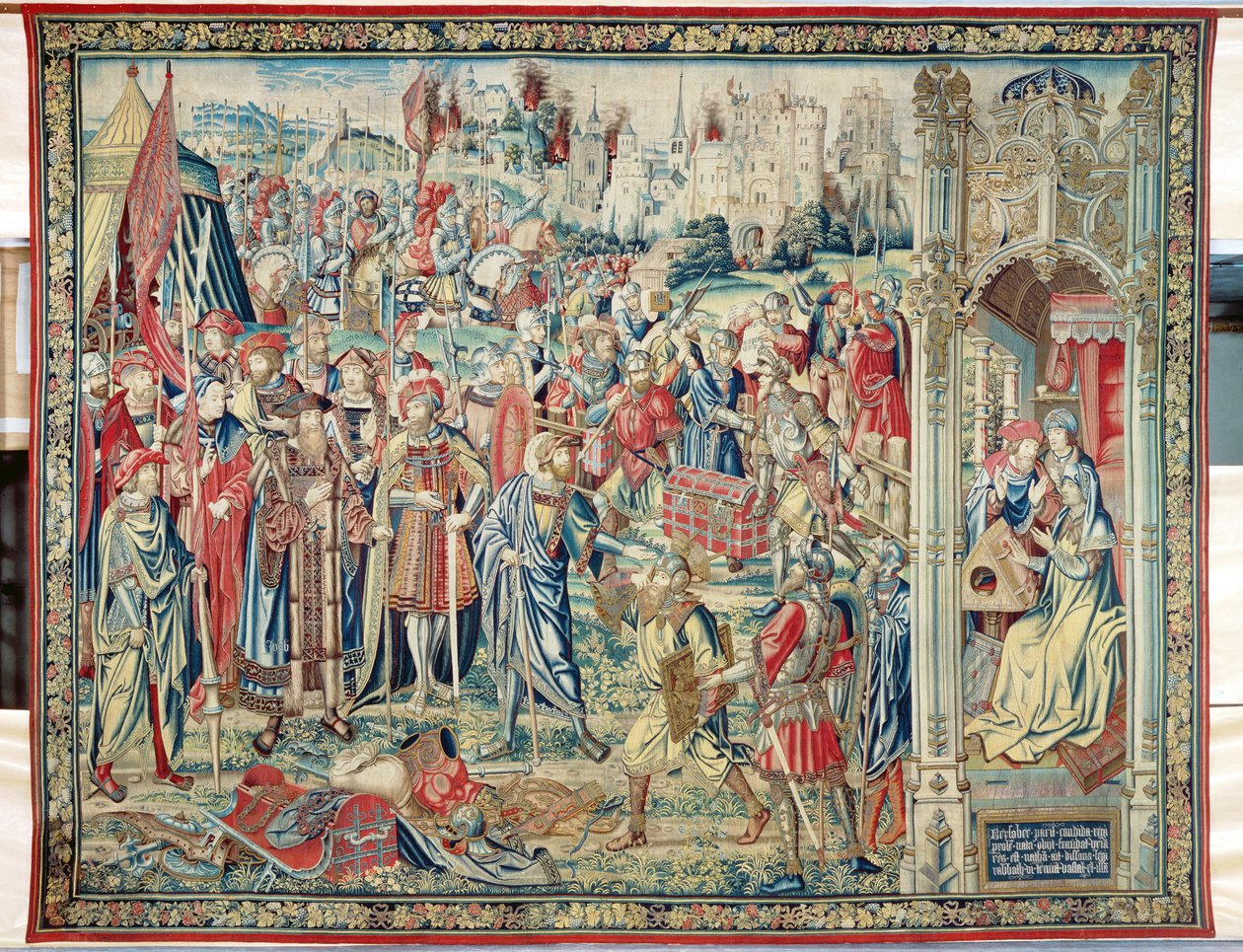 Samler byttet, teppet til David og Batseba, ca. 1510-15 av Flemish School
