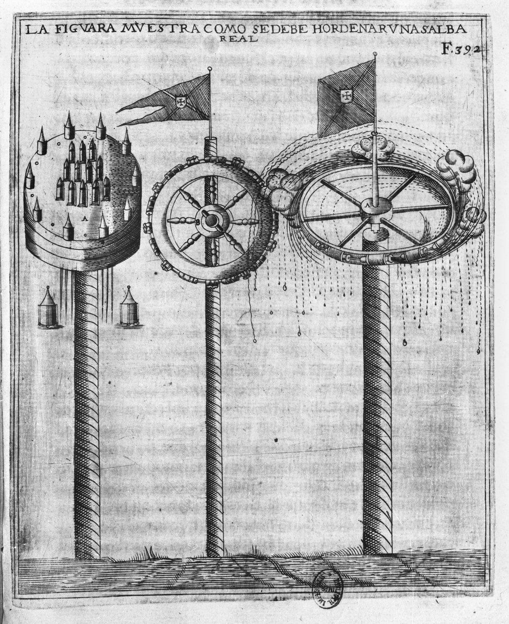 Hvordan skyte en kongelig hilsen, illustrasjon fra Tratado de Artilleria av Diego Ufano, Brussel, 1613 av Flemish School