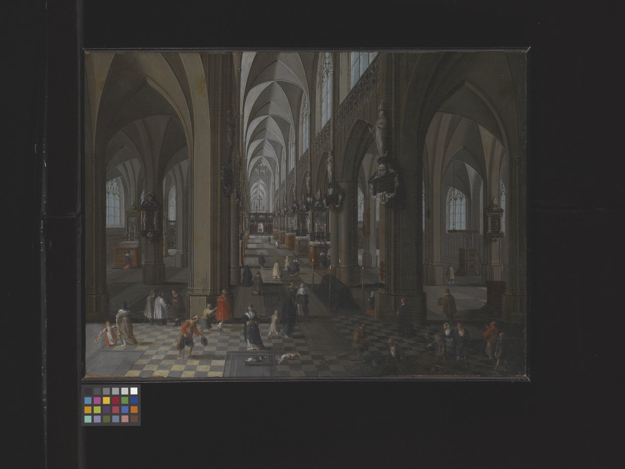 Interiør av katedralen i Antwerpen (olje på lerret) av Flemish School