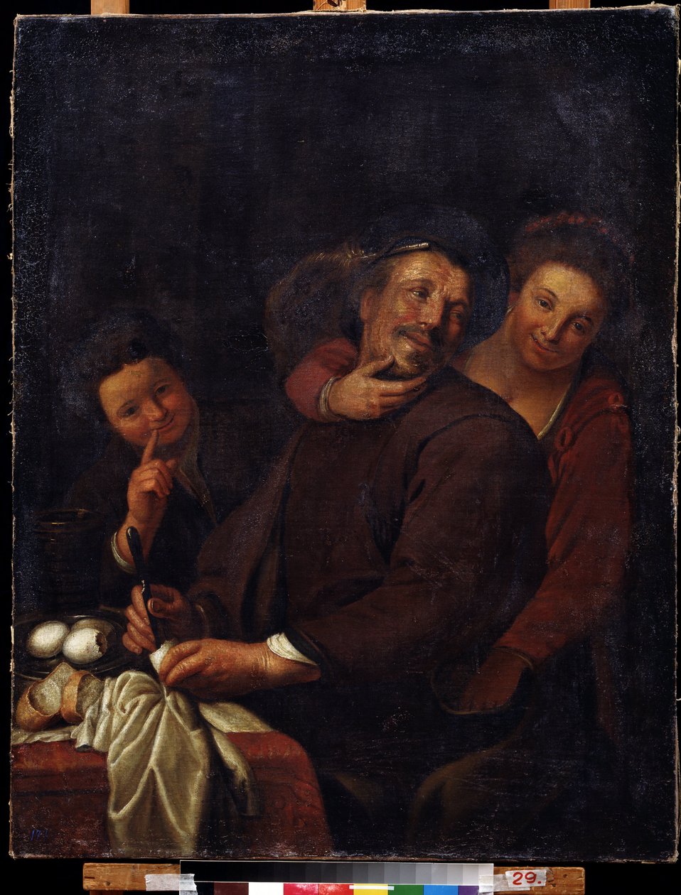 ""The merry company"" (The merry company) Maleri av den nederlandske skolen på 1600-tallet. Regionalt Deineka kunstgalleri, Kursk Russland av Flemish School