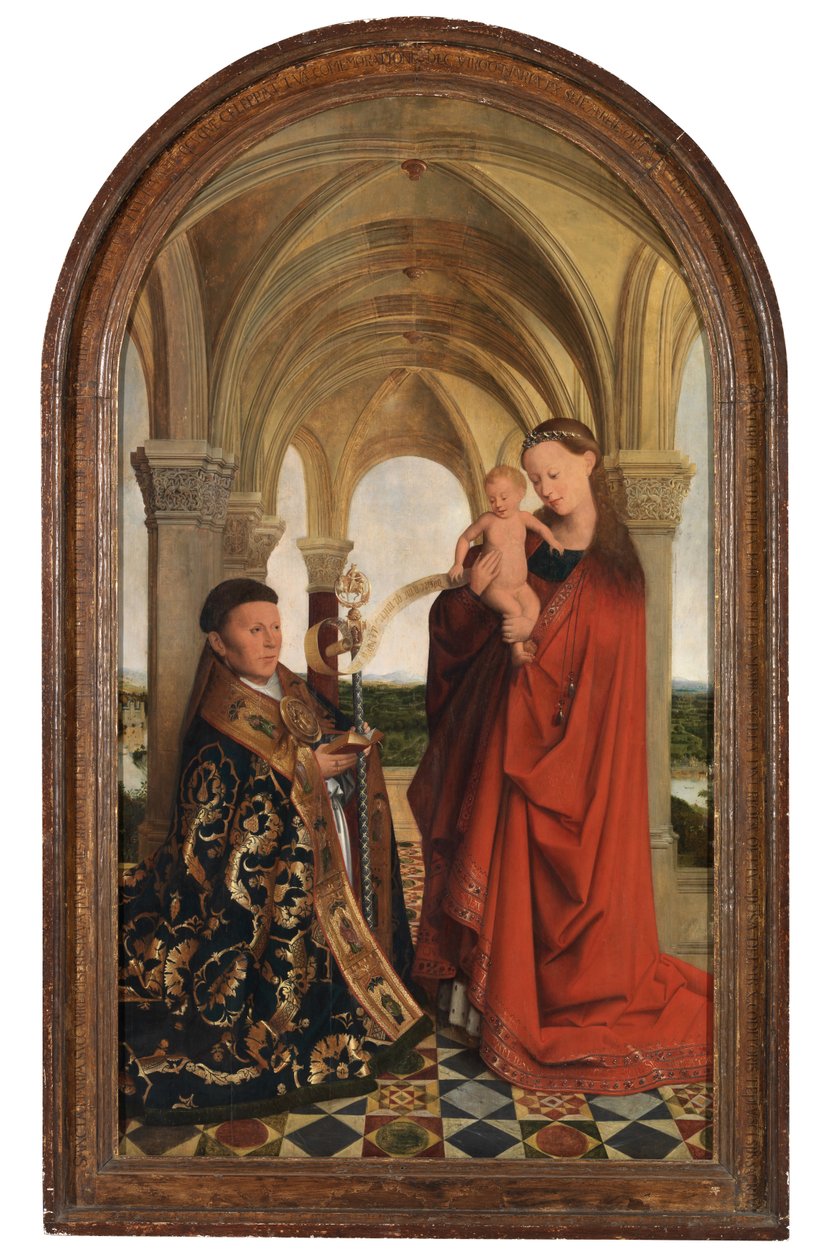 Madonna med Petrus Wijts (olje på panel) av Flemish School