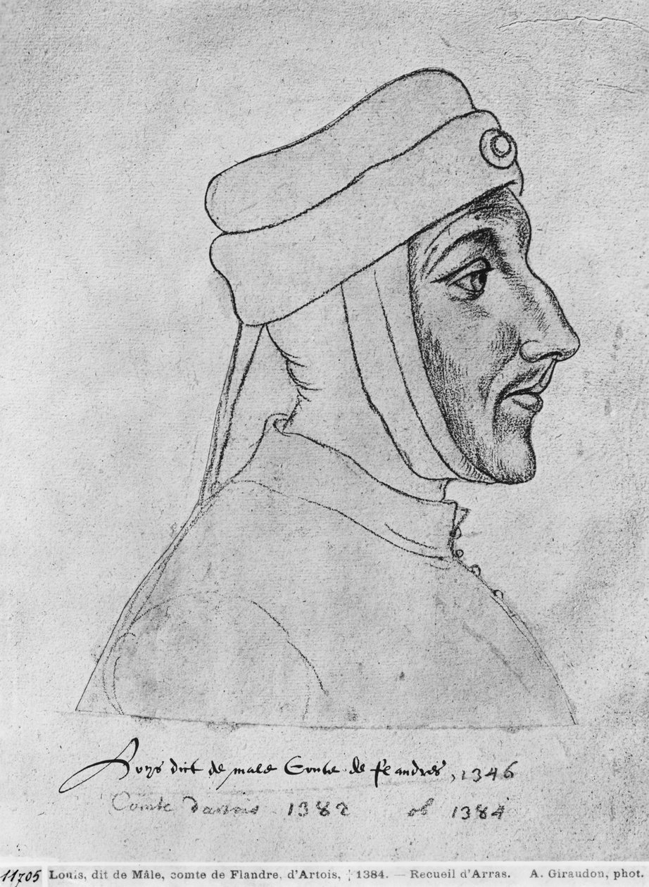 Ms 266 fol.54 Ludvig II av Flandern, også Ludvig III av Artois og Ludvig I av Palatine Burgund, kjent som Ludvig av Male, fra 