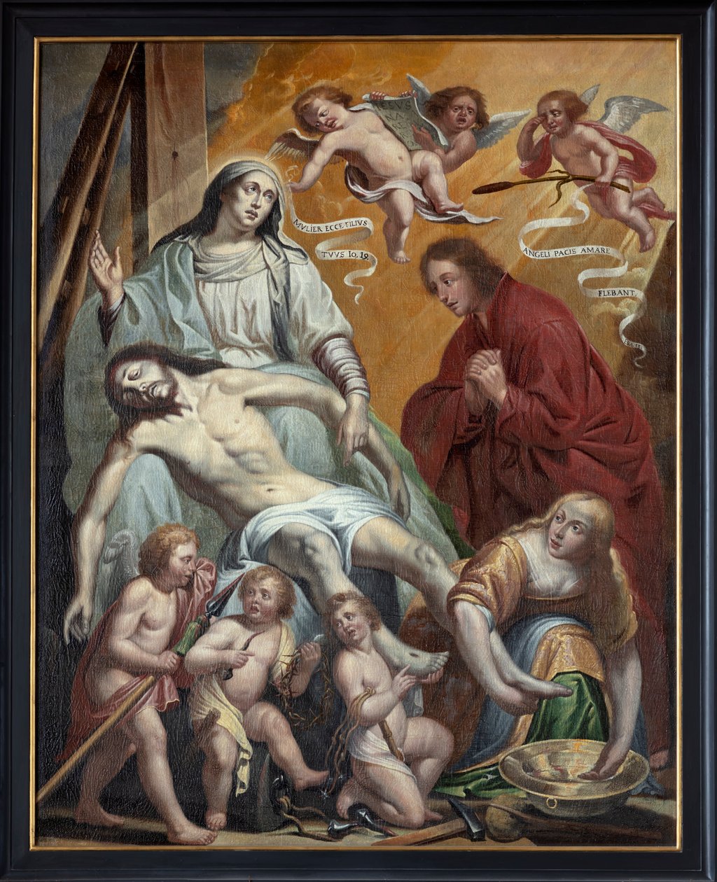Maleri, Pietà, flamsk skole av Flemish School