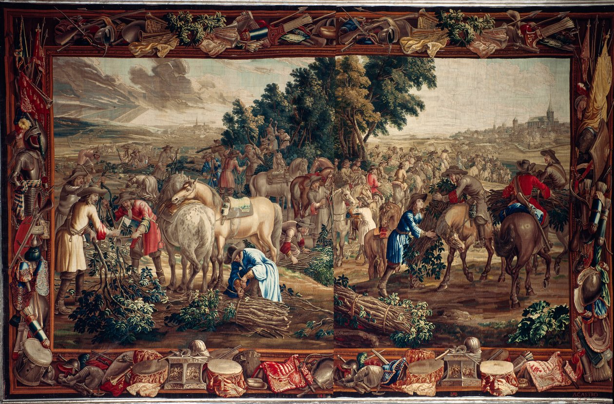 Slottet (Schlossanlage Schleißheim). flamsk billedvev. Brussels atelier Judocus De Vos. Design Lambert De Hondt. Ull og silke. Omtrent 1715 - 1724. av Flemish School