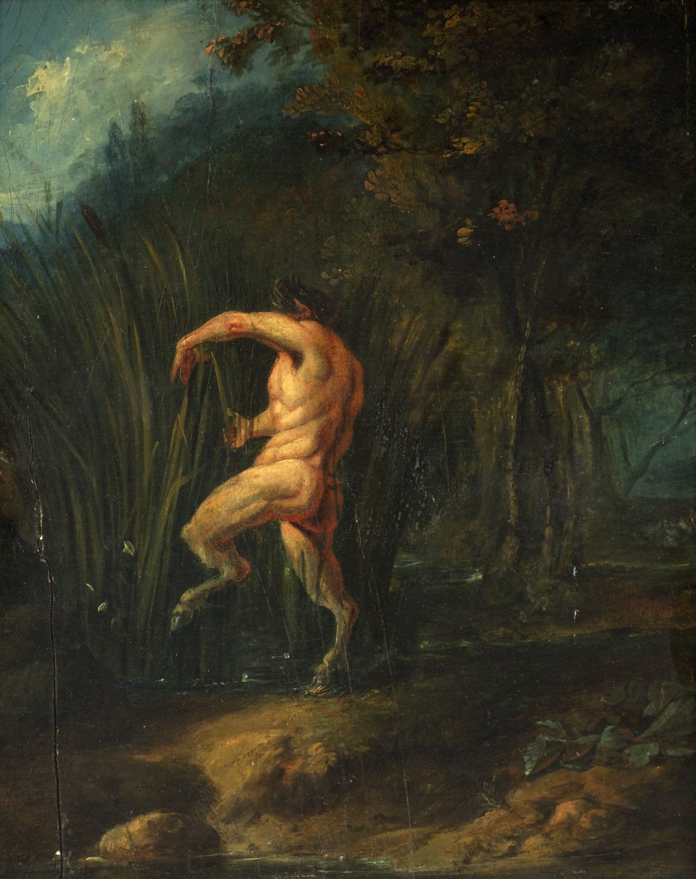 Pan og Syrinx (olje på panel) av Flemish School