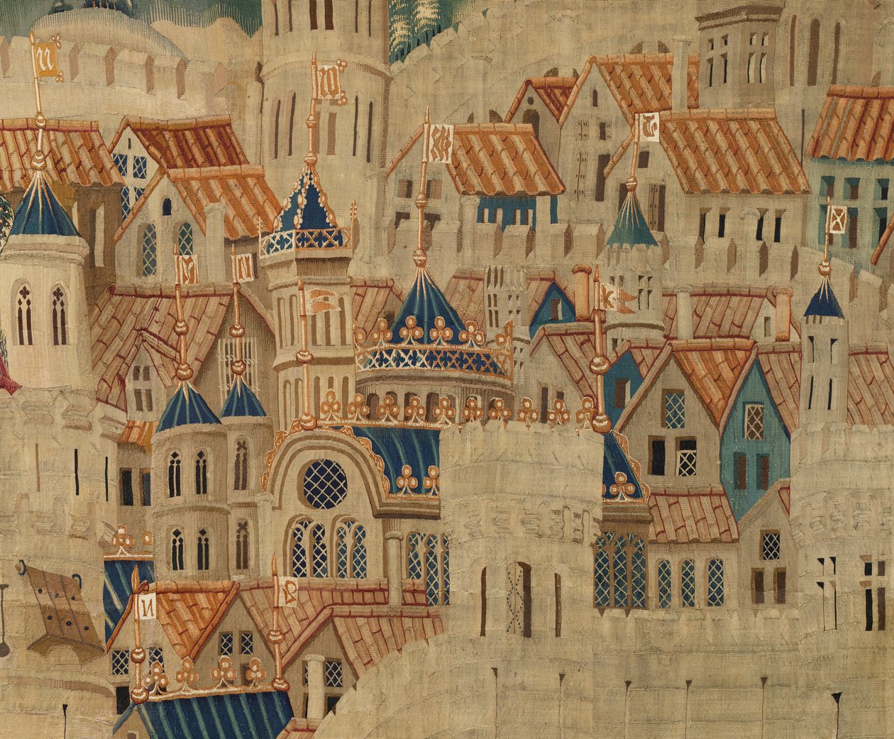 Parish museum for gobeliner (Parish Museum of Pastrana Tapestries). flamsk billedvev. Conquest of Tanger (Taking of Tangier, De inname van Tanger). Seriens erobringer av kong Alfonso I av Portugal. Tournai. Ull og silke av Flemish School