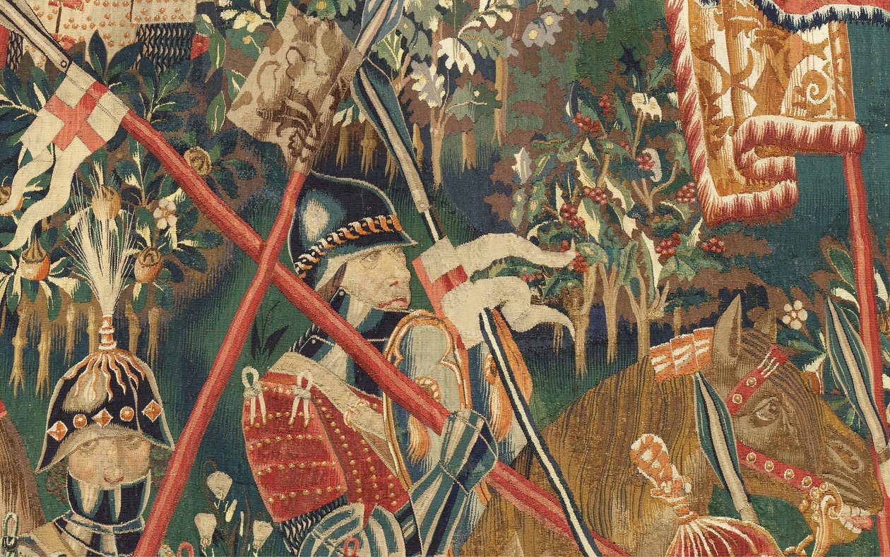 Parish museum for gobeliner (Parish Museum of Pastrana Tapestries). flamsk billedvev. Conquest of Tanger (Taking of Tangier, De inname van Tanger). Seriens erobringer av kong Alfonso I av Portugal. Tournai. Ull og silke av Flemish School