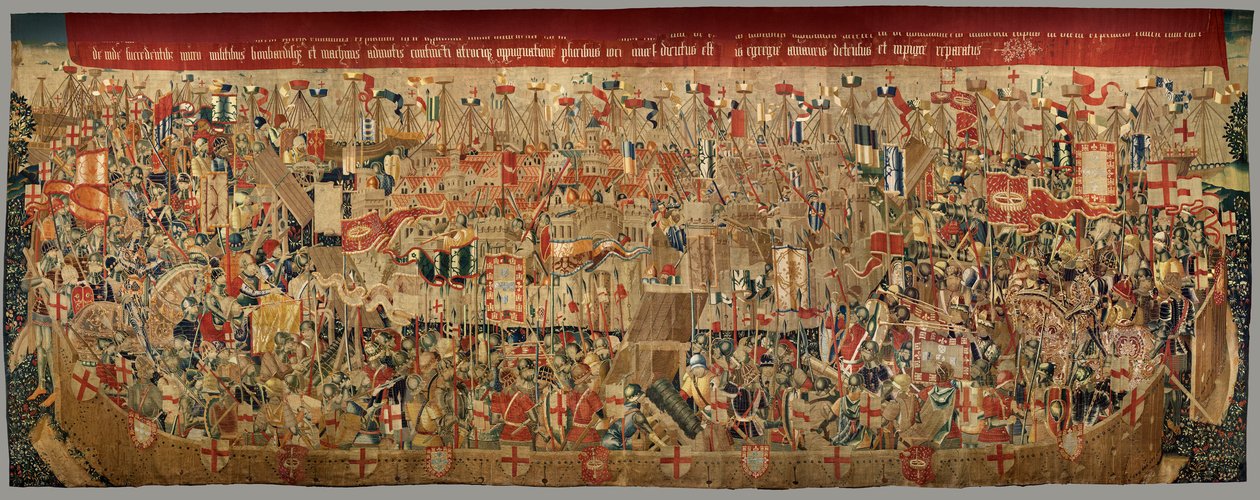 Parish museum for gobeliner (Parish Museum of Pastrana Tapestries). flamsk billedvev. Encirclement of Asilah (Beleiringen av Asilah, De omsingeling van Arzila). Seriens erobringer av kong Alfonso I av Portugal. Tournai. av Flemish School