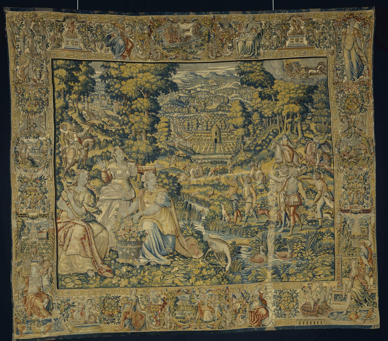 Pluto og Proserpina med falkejakt, ca.1600 av Flemish School