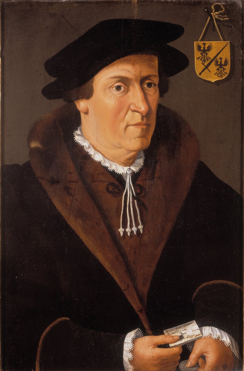 Portrett av Jan de Fevere, ca. 1540-59 (olje på panel) av Flemish School