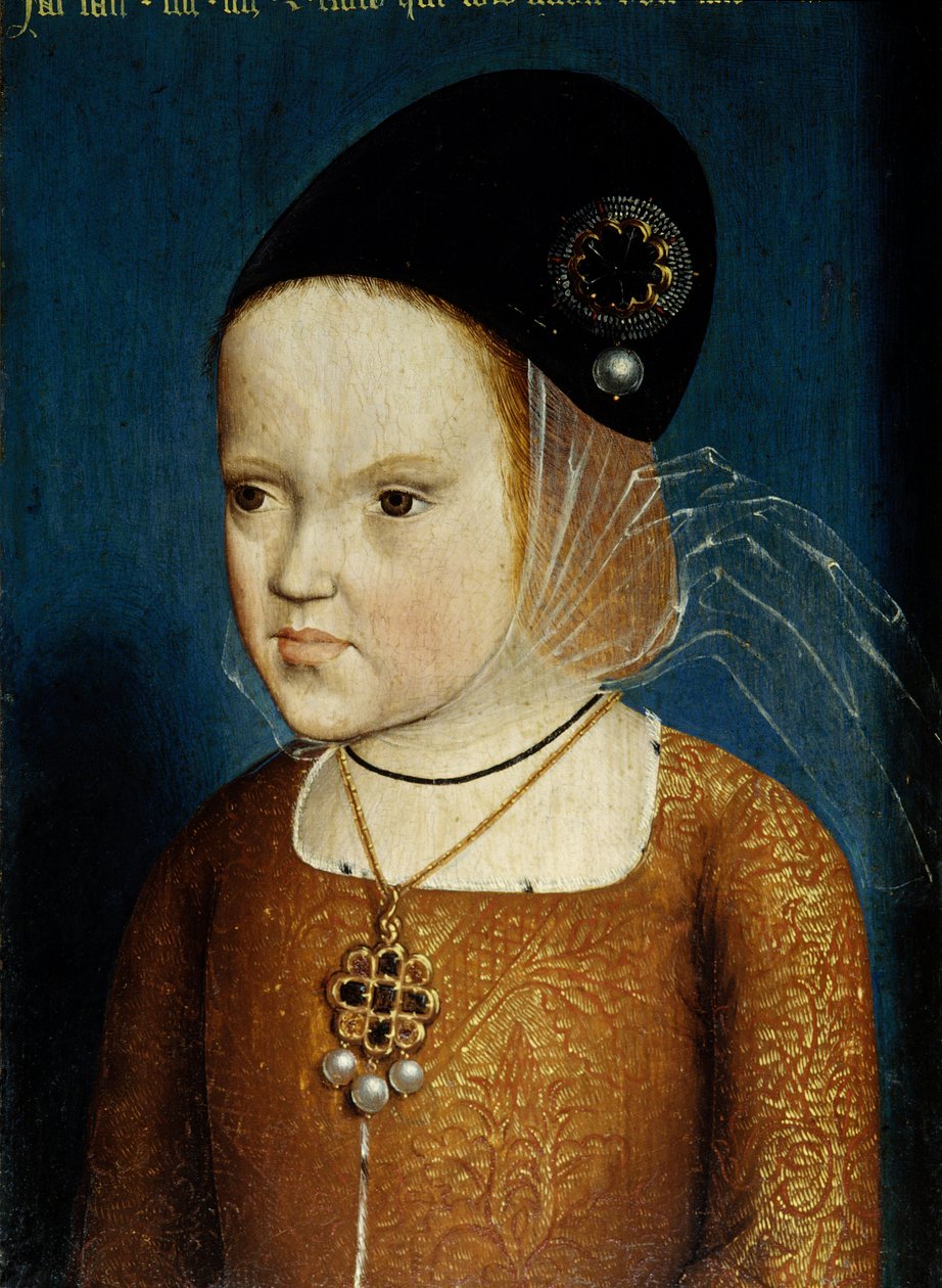 Portrett av Margarita av Østerrike (1480-1532) datter av keiser Maximilian, 3 år og 3 måneder i april 1483 senere kone til spedbarnet Dom Juan, prins av Astruries deretter Philibert den vakre, hertug av Savoy og guvernør i Nederland. An av Flemish School