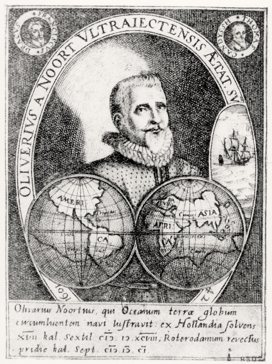 Portrett av Oliver Noort (1558-1627) i en alder av 42 av Flemish School