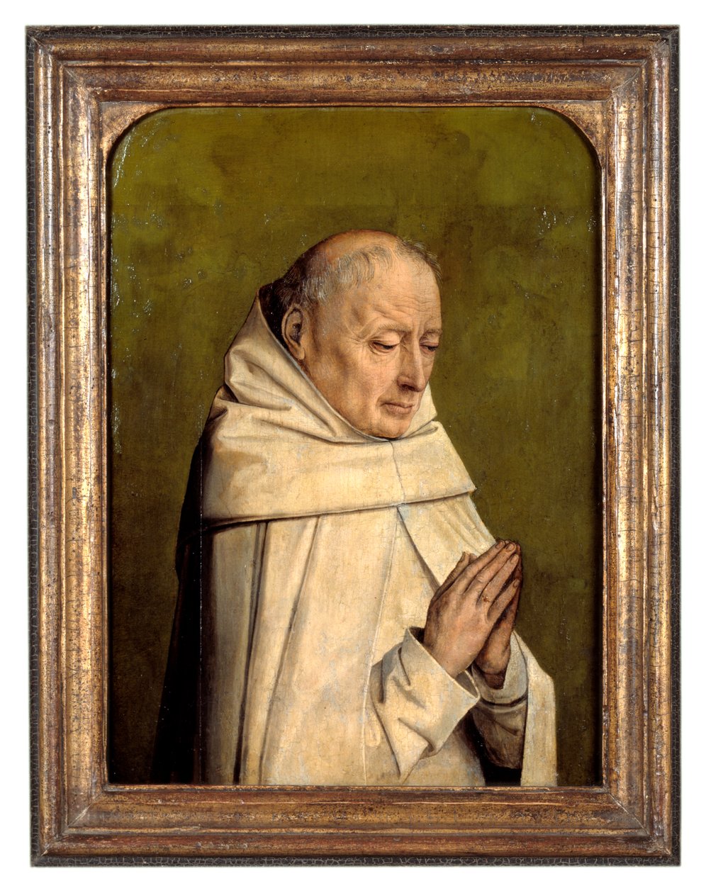 Portrett av en munk (olje på panel) av Flemish School