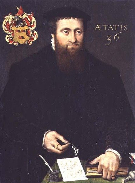 Portrett av en lærd, muligens en matematiker, 36 år gammel (panel) av Flemish School