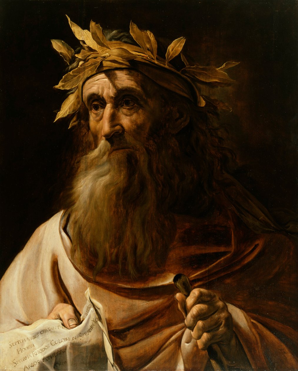 Portrett av poeten Homer, 1639 av Flemish School