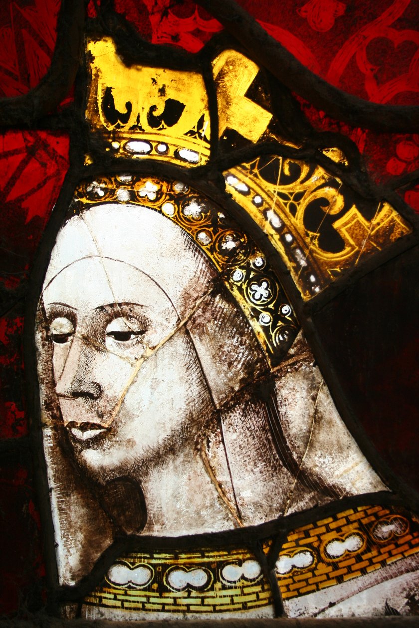 Dronning Elizabeth Woodville, ca. 1480 (farget glass) av Flemish School