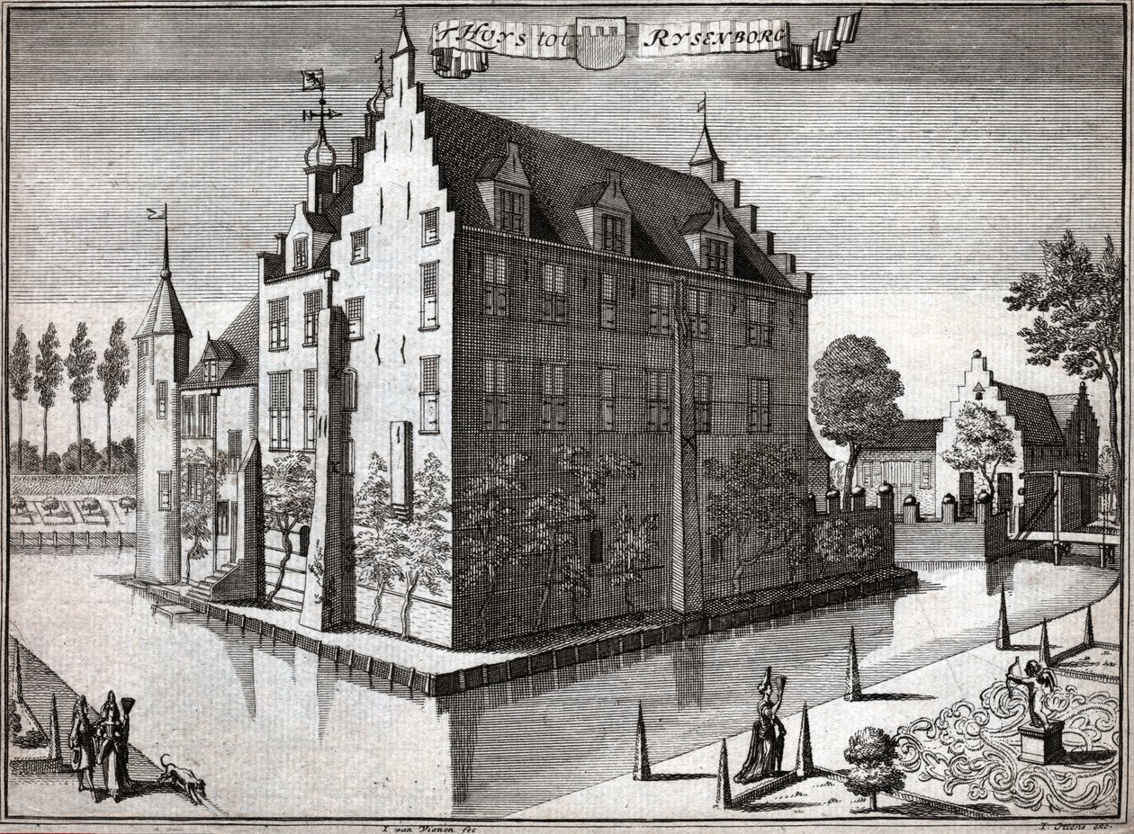 Rijsenburg slott. (gravering av Flemish School