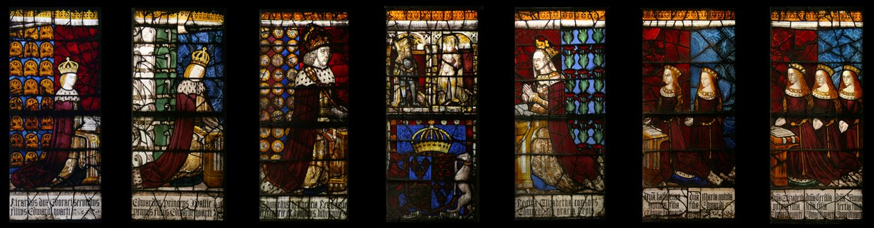 Royal Family of Edward IV in situ, ca. 1480 (farget glass) av Flemish School