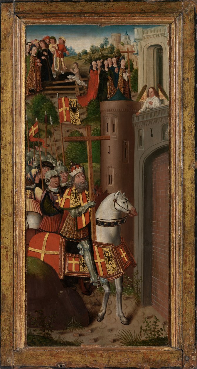 Scener fra legenden om det hellige kors (olje på panel) av Flemish School