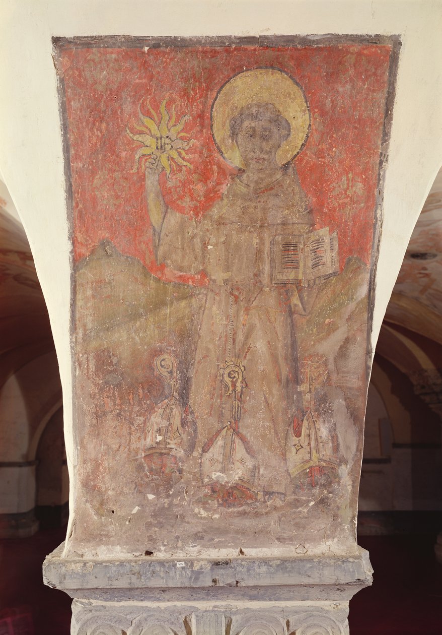 St. Bernardino av Siena, veggmaleri fra krypten av Flemish School