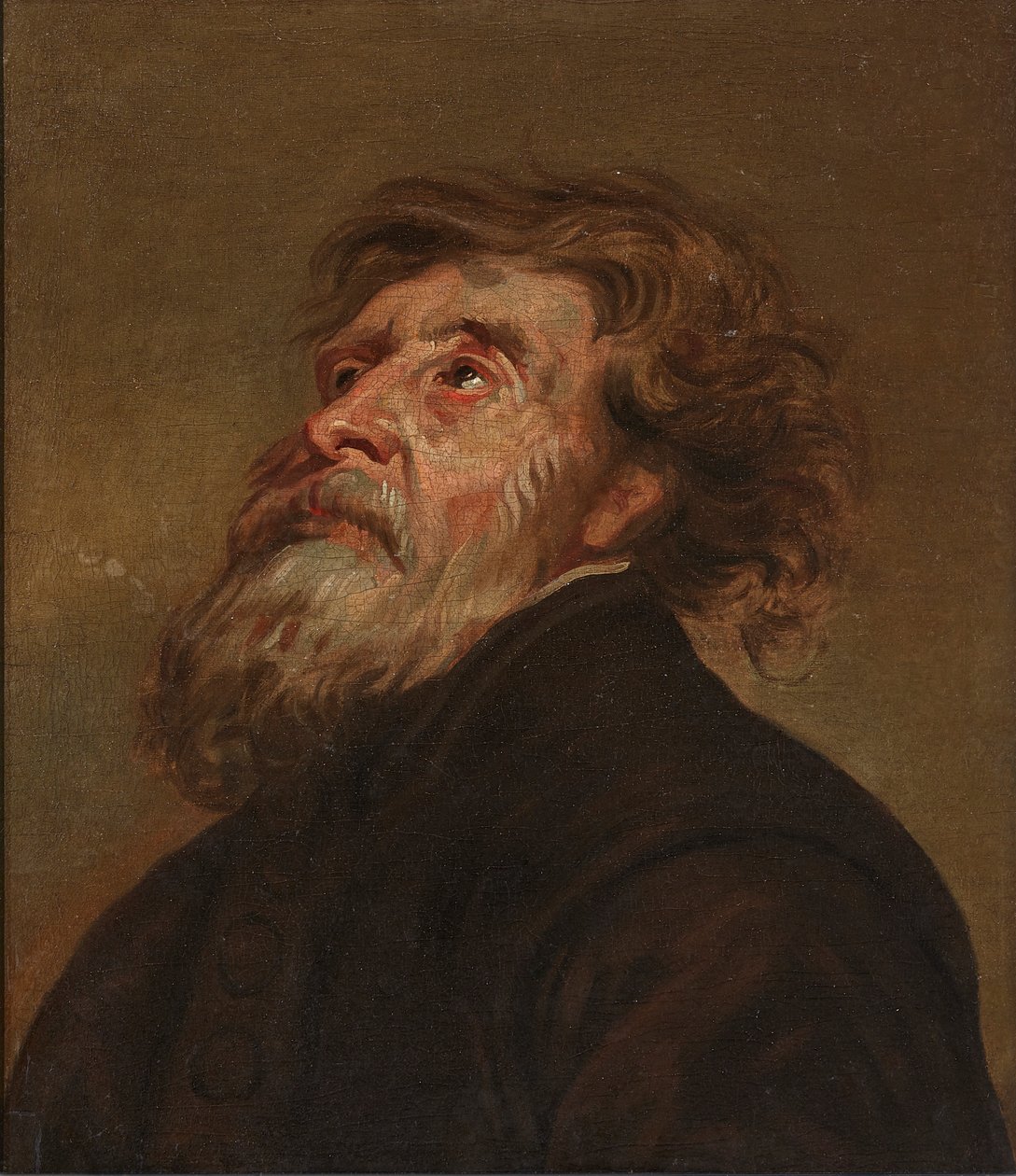 Studie av en mann (olje på lerret) av Flemish School