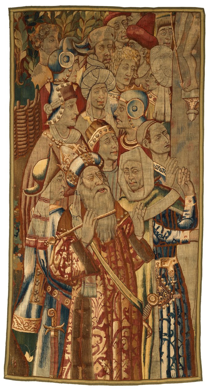 Tapestry, A Jewish Gathering, laget i Flandern, Belgia, muligens midten av 1400-tallet (ull) av Flemish School