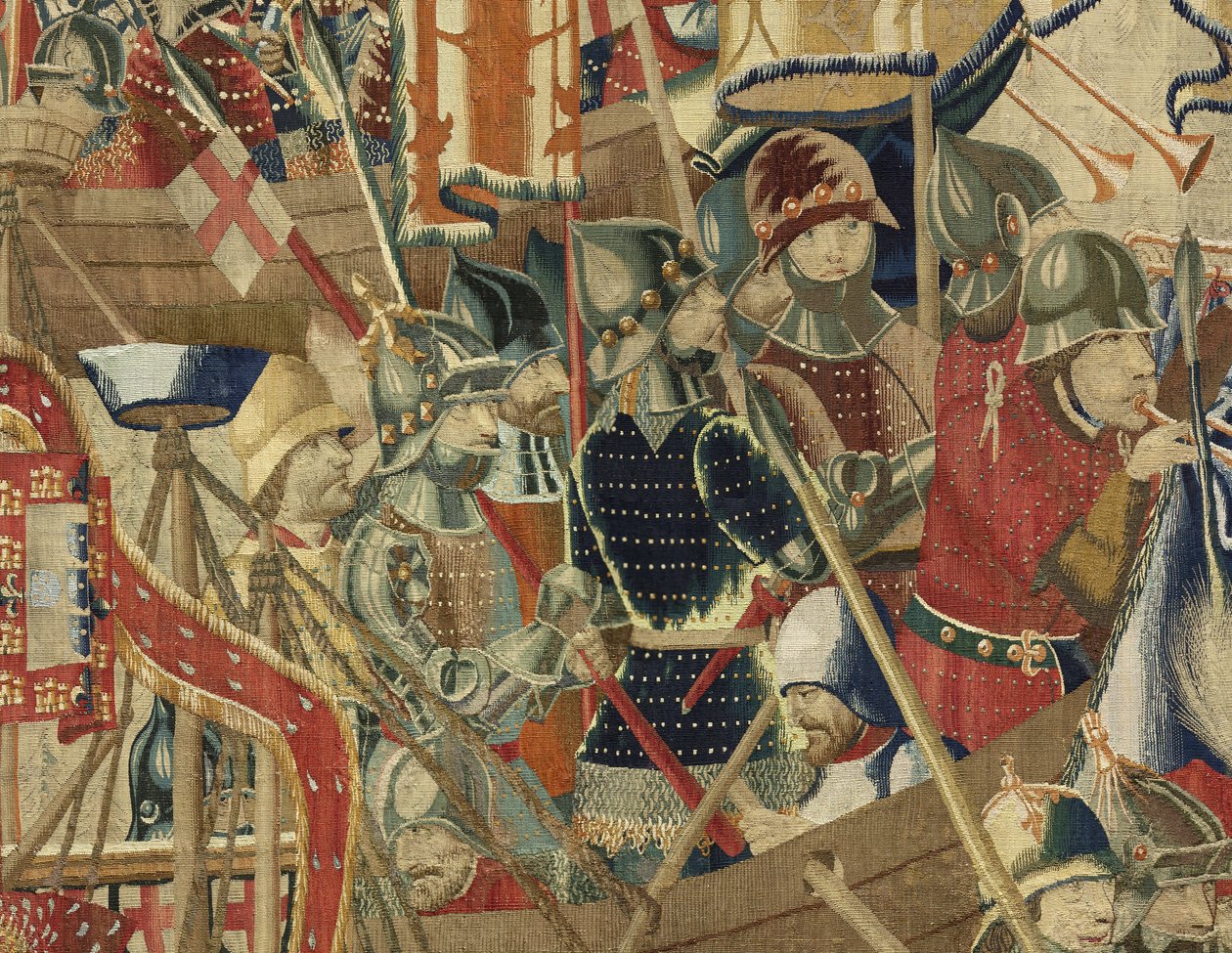 Tapet som viser erobringene av kong Alfonso V av Portugal av Flemish School
