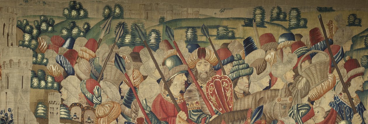 Tapet som viser erobringene av kong Alfonso V av Portugal av Flemish School