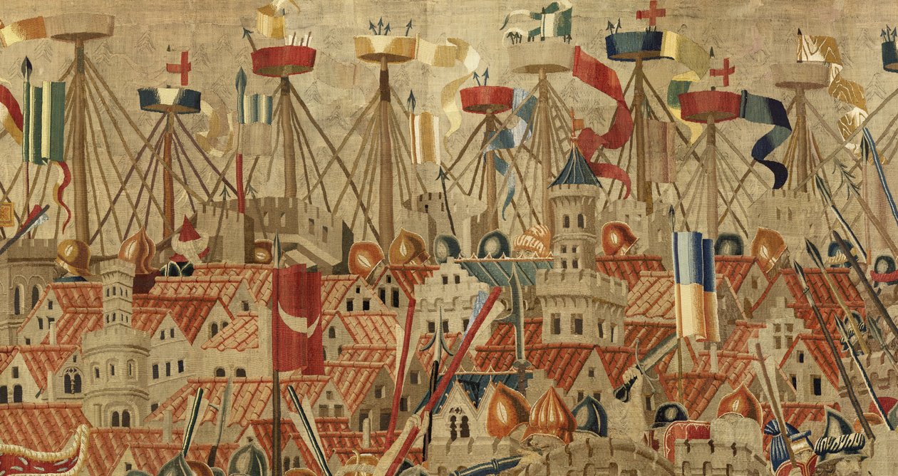 Tapet som viser erobringene av kong Alfonso V av Portugal av Flemish School