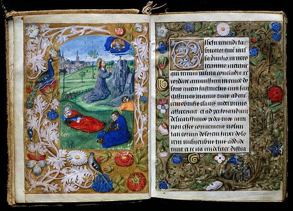 The Agony in the Garden, miniatyr fra Stafford Prayer Book (vellum) av Flemish School