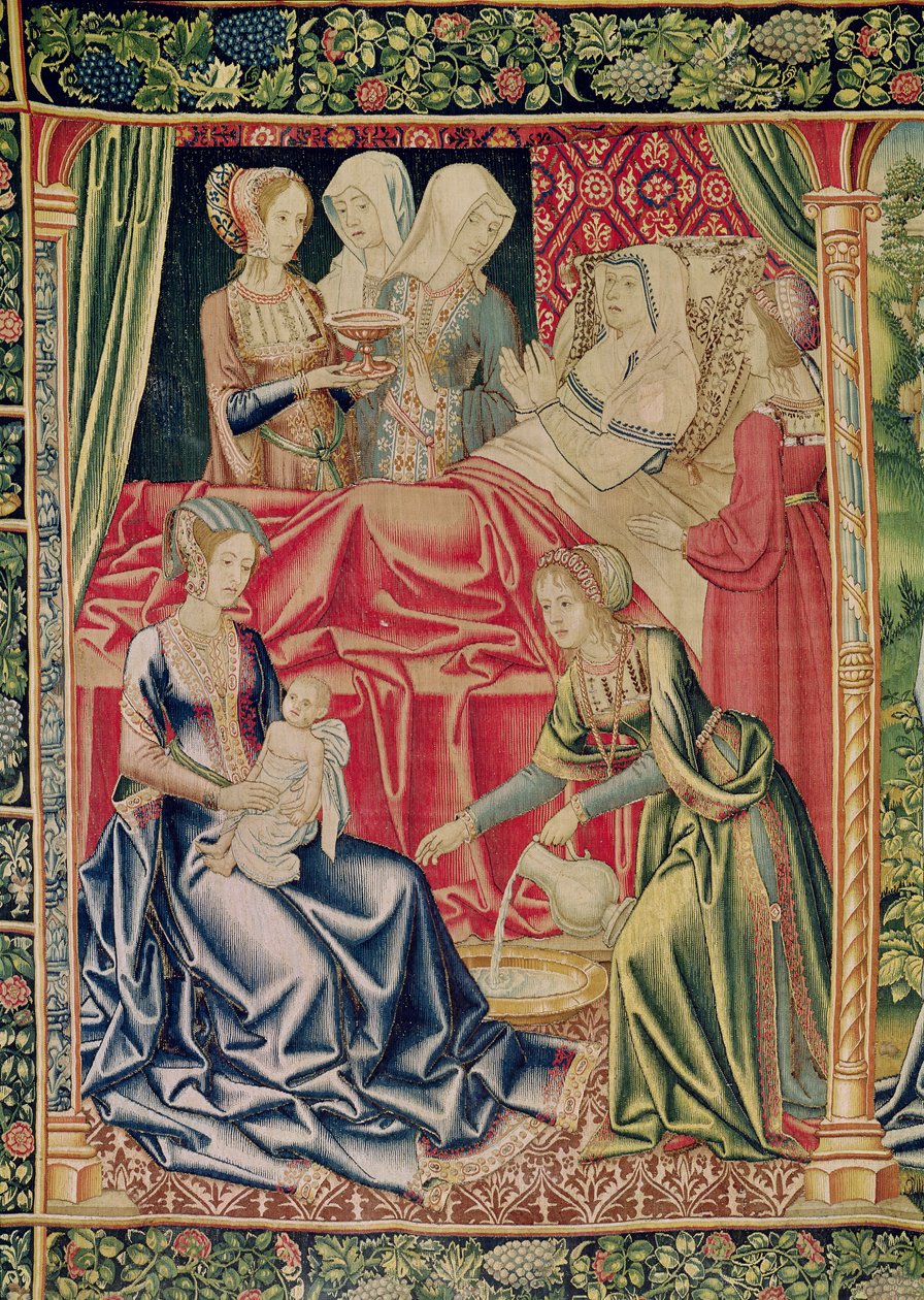 Jomfruens fødsel, verksted i Brussel, ca. 1510 av Flemish School