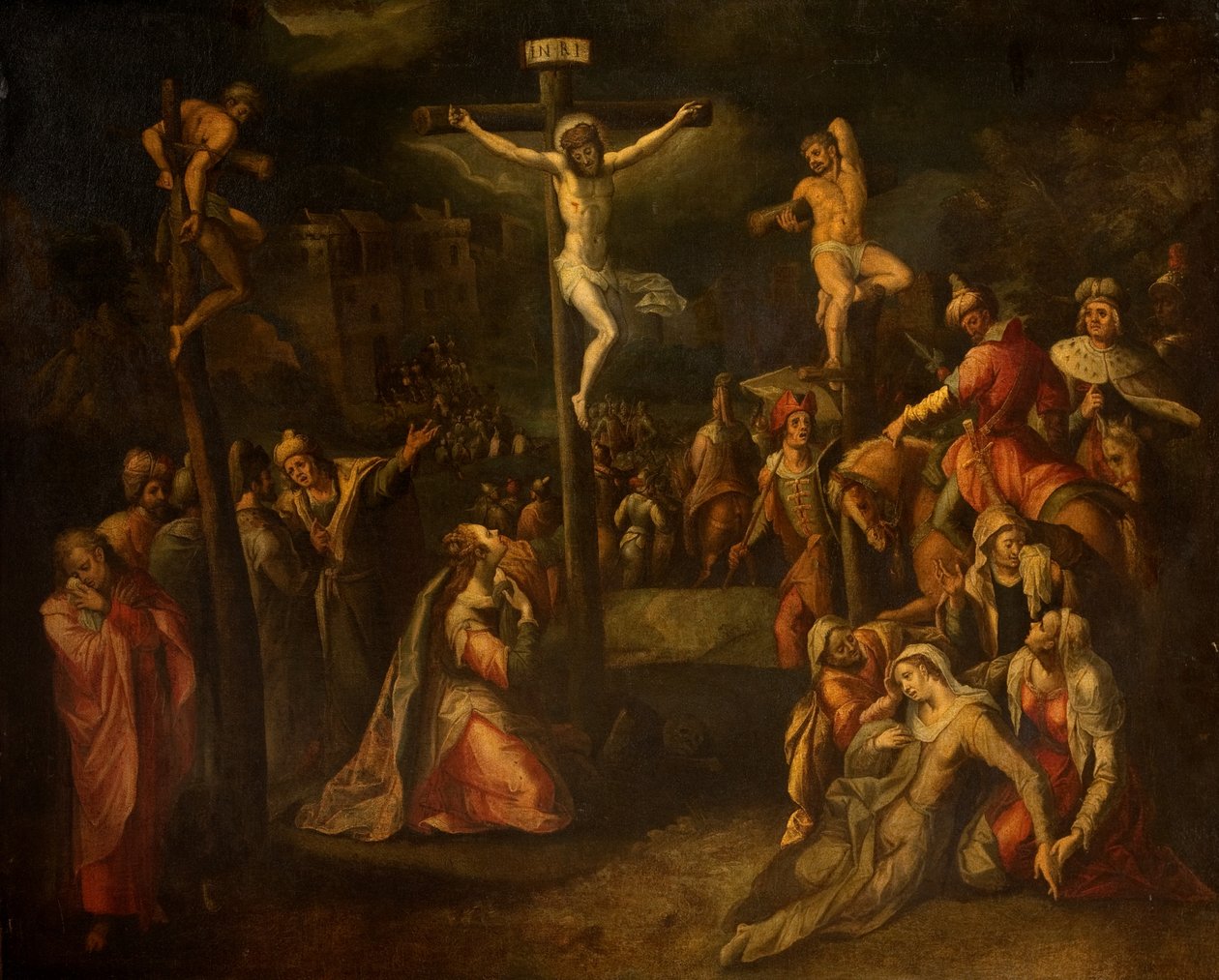 Korsfestelsen, 1550?-1700 av Flemish School