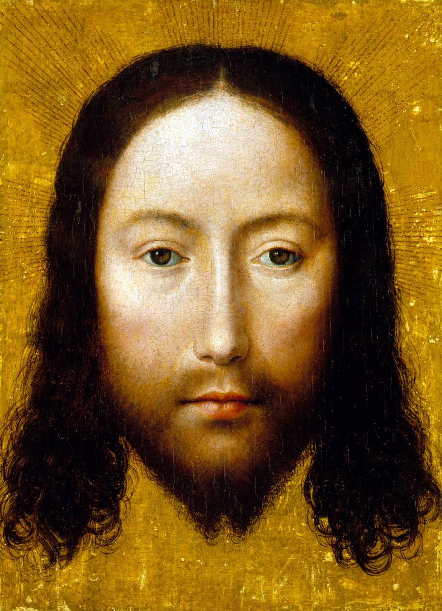 The Holy Face, 1500-15 (olje på eikepanel) av Flemish School