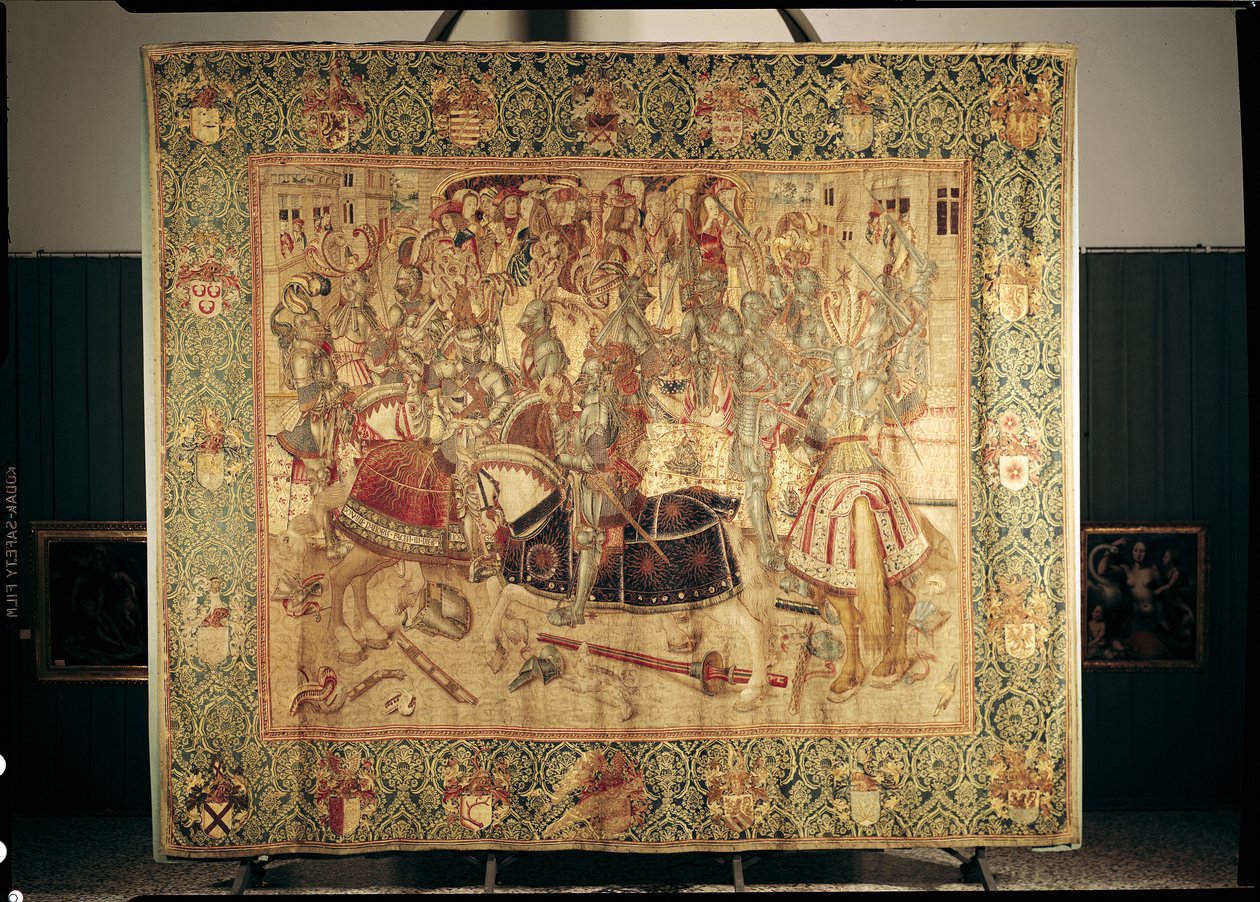 The Tournament, vertikalt vevteppe fra verkstedet i Brussel, ca. 1497 av Flemish School
