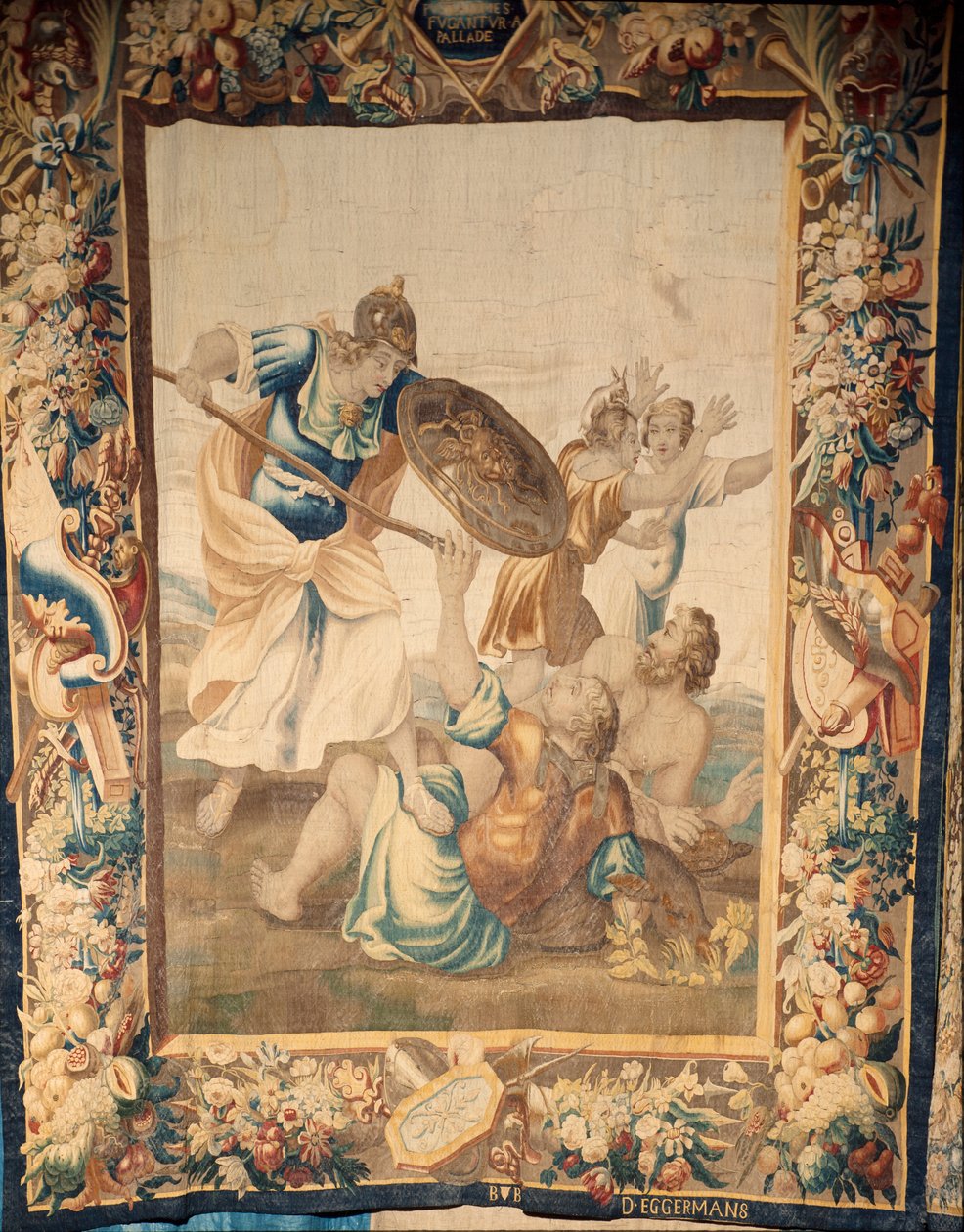 Katedralen (Catedral de Santa María de Sigüenza). Katedralsamlingen. flamsk billedvev. Romas historie (?). Signert: “BB D EGGERMANS Ian Le Clerc, D Eggermans”. Brussel. Begynner på 1600-tallet. av Flemish School