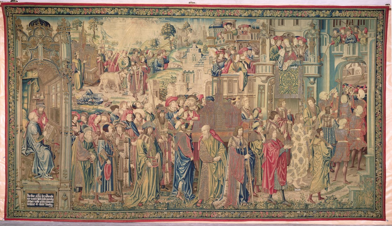 Transport av paktens ark, teppet til David og Batseba, ca. 1510-15 av Flemish School