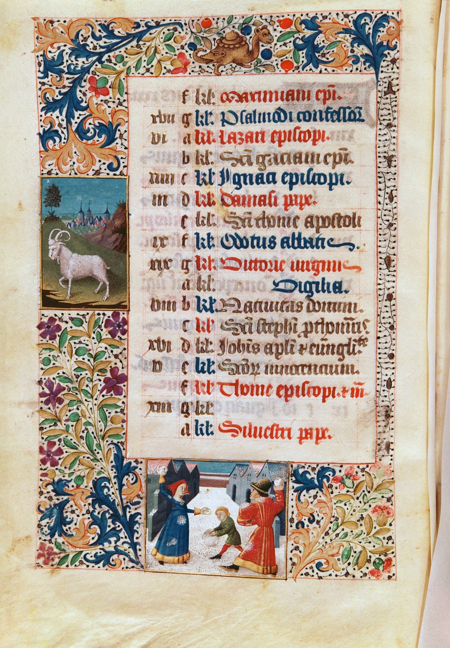 V.25-3 Fol.12v Desember måned av Flemish School