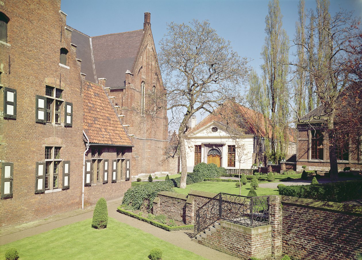 Utsikt over Abbedissens hus, spisesalen og en sovesal (se også 208605, 375105, 375106 og 375107) av Flemish School