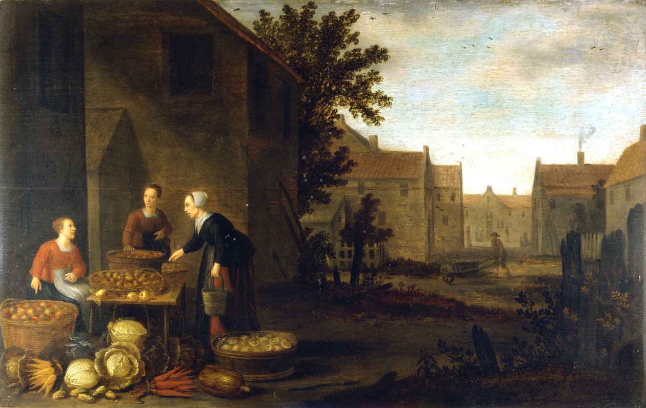 Willers Adam Willaerts (1577 - 1664) nederlandsk maler "" Market Scene"". 1600-tallet. Museo del Castello. Milan av Flemish School