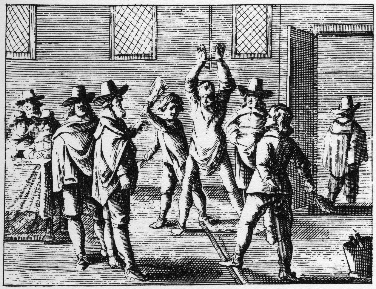 Wizard Whipping by Children - Gravering fra 1725 i "" La Sorcellerie demasquee "" (