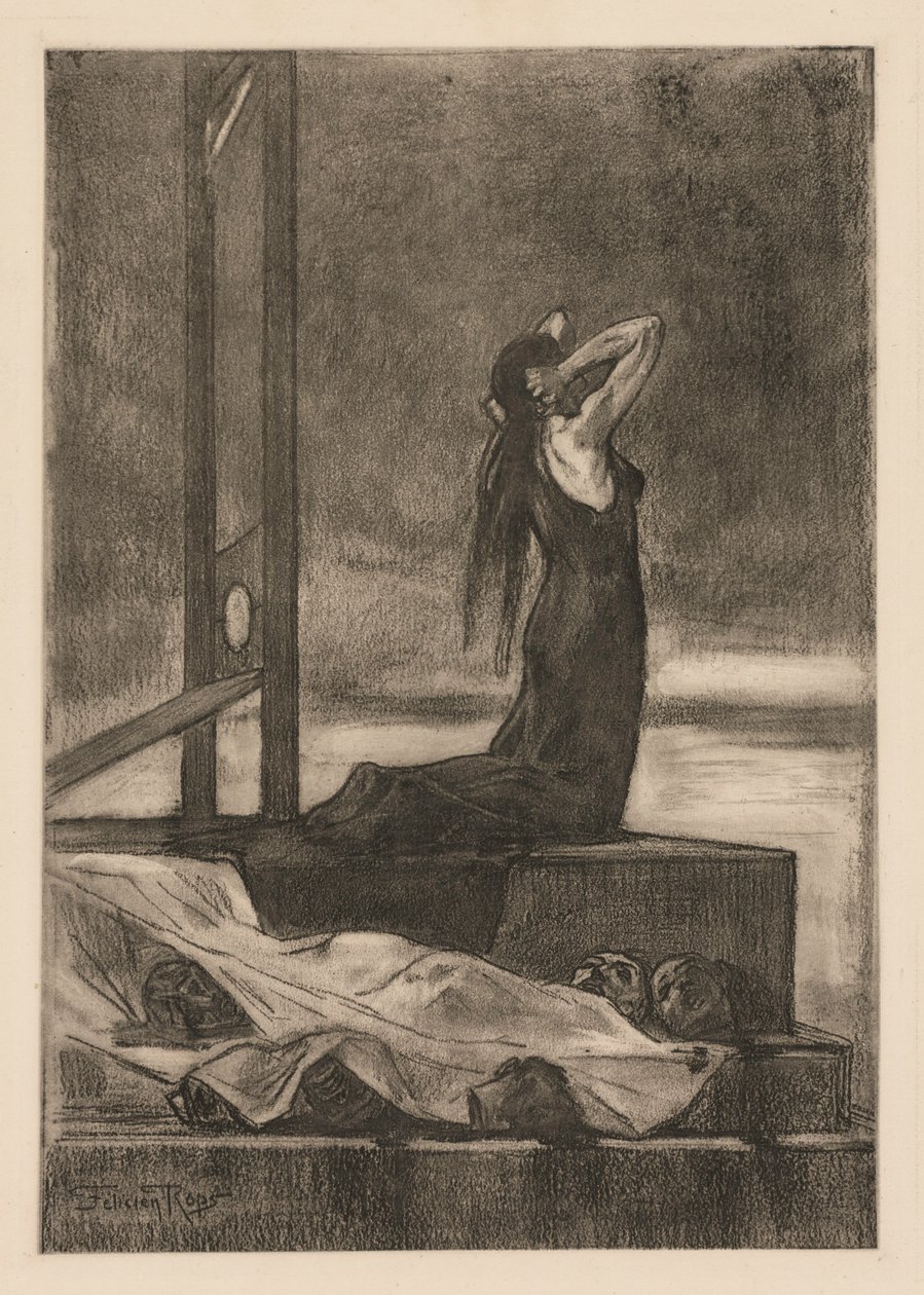 Capital Punishment: The Pain of Death Todesstrafe: La peine de mort, ca. 1880. av Félicien Rops