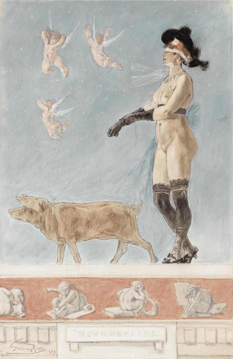Pornokrates La Dame au cochon av Félicien Rops