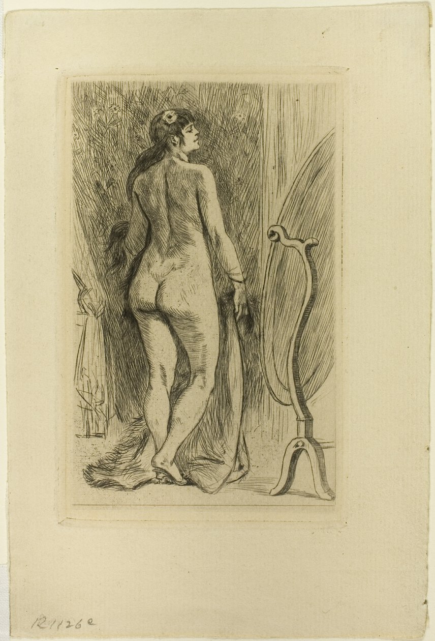 Stående kvinne med pels av Félicien Rops