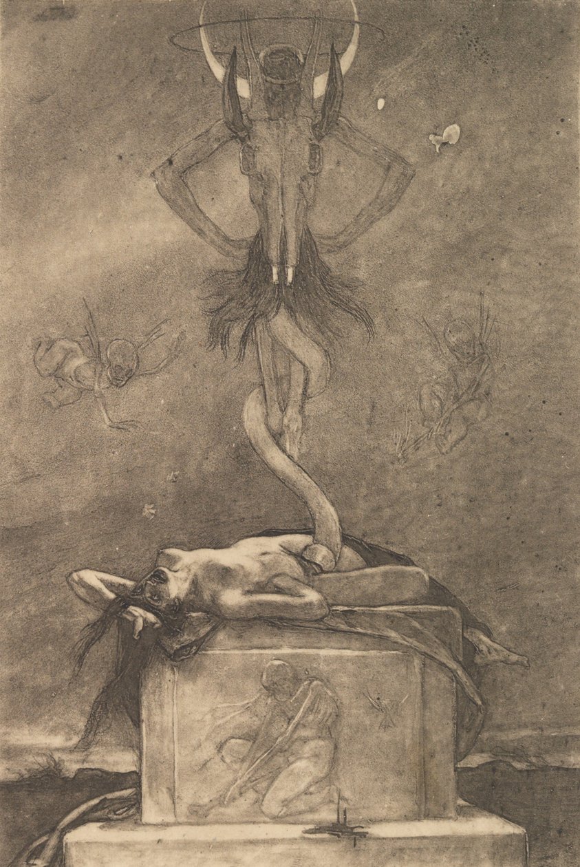 The Sacrifice, fra The Satanic Ones, ca. 1882., ca. 1882. av Félicien Rops