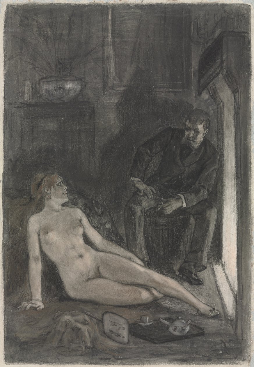 Vinteraften, siste tredje 1800-tallet. av Félicien Rops
