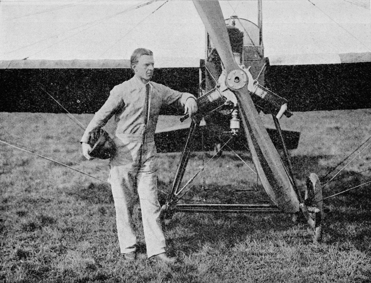 London-Paris Air Race: vinneren, Mr WL Brock, den amerikanske racingpiloten, 1914, 1934 av Flight Photo